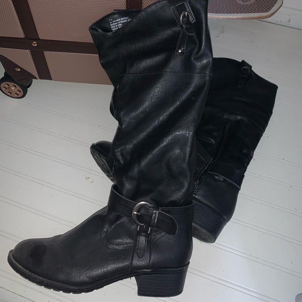 black tall boots